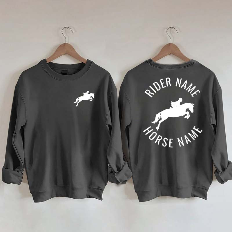 Personalized Equestrian Name Horse Horseback Riding Sweatshirt