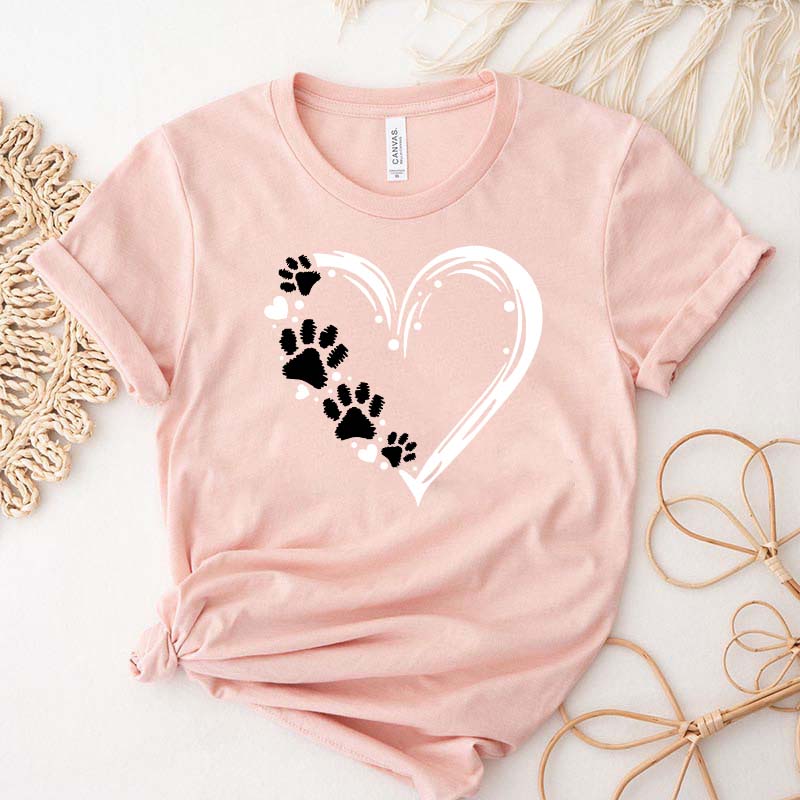 Paw Heart Cat Dog Lover T-Shirt