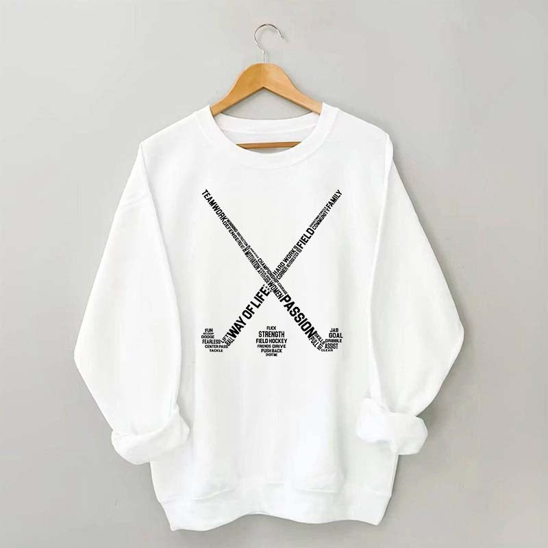 Field Hocke Words Minimalist Sweatshirt