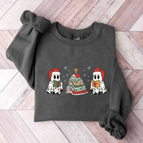 Christmas Ghost Book Reading Sweatshirt