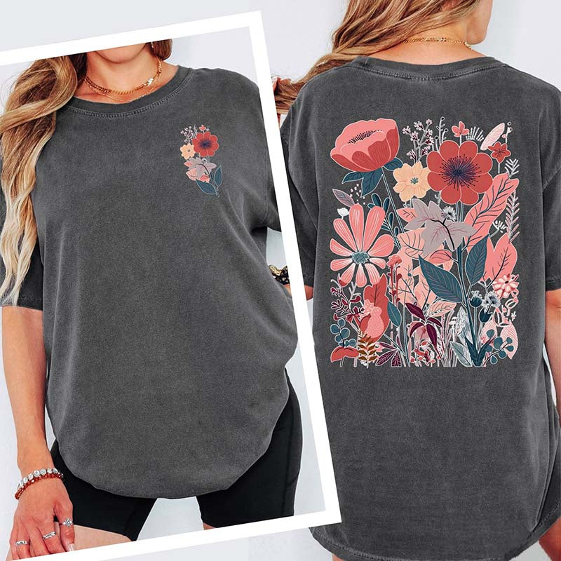 Floral Comfort Colors Nature Gift Womens T-Shirt