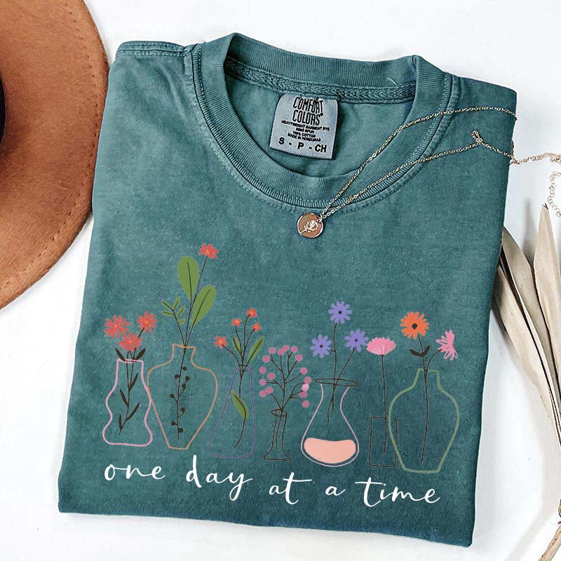 One Day At a Time Positive Quotes T-Shirt
