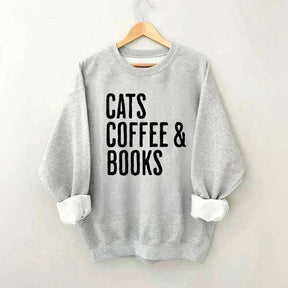 Cats Coffee And Books Sweatshirt