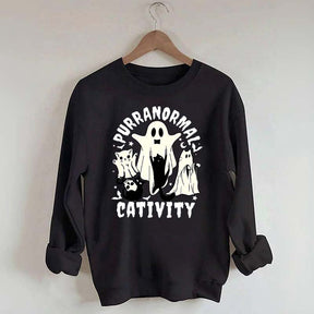 Purranormal Cativity Spooky Ghost Cat Sweatshirt