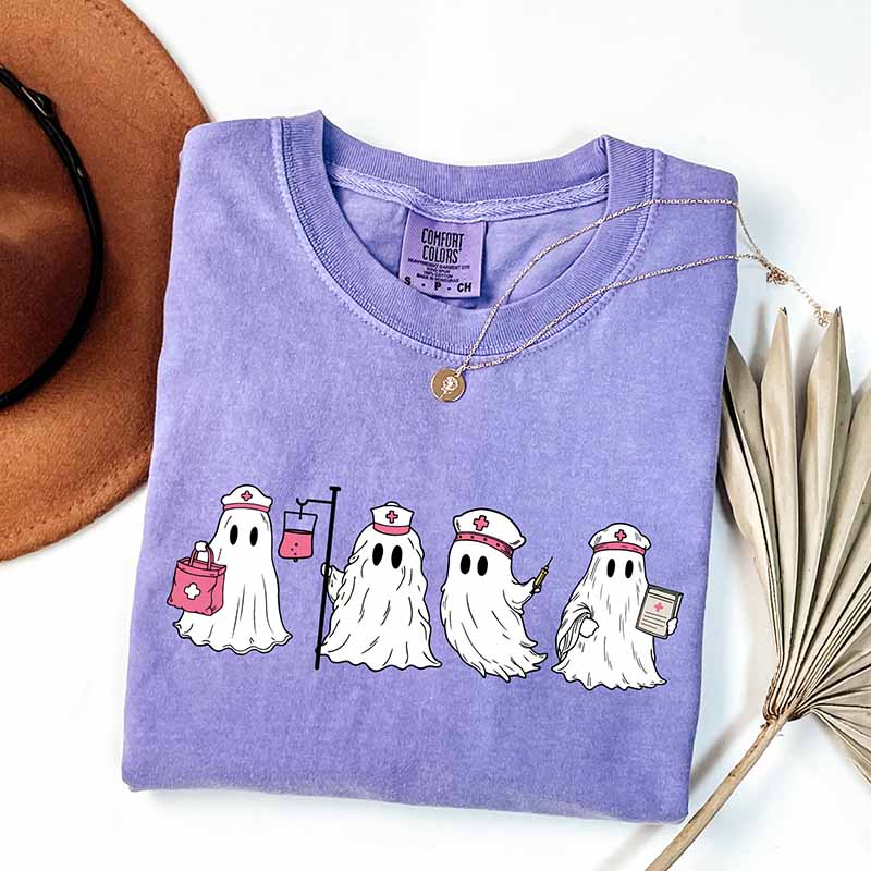 Ghost Nurse Halloween Spooky T-Shirt