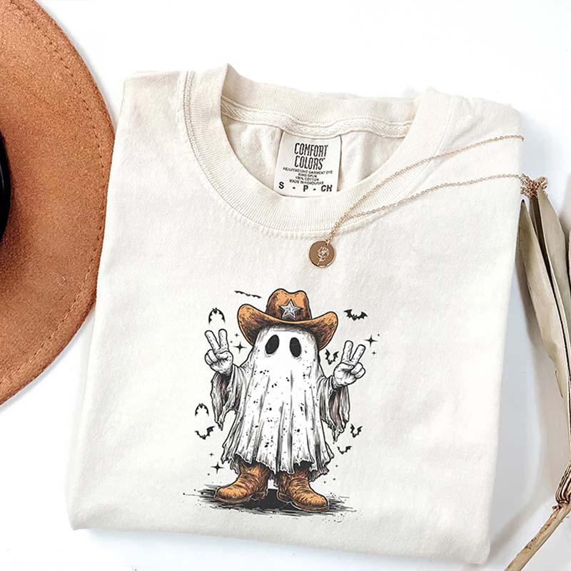 Comfort Colors Cowboy Ghost Cute Fall T-Shirt