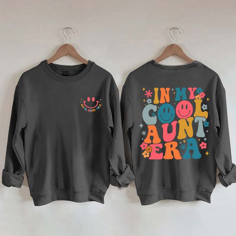 Retro In My Cool Aunt Era Smile Face Sweatshirt