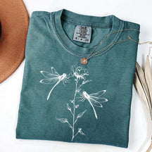 Comfort Color Womens Dragonfly Floral T-Shirt