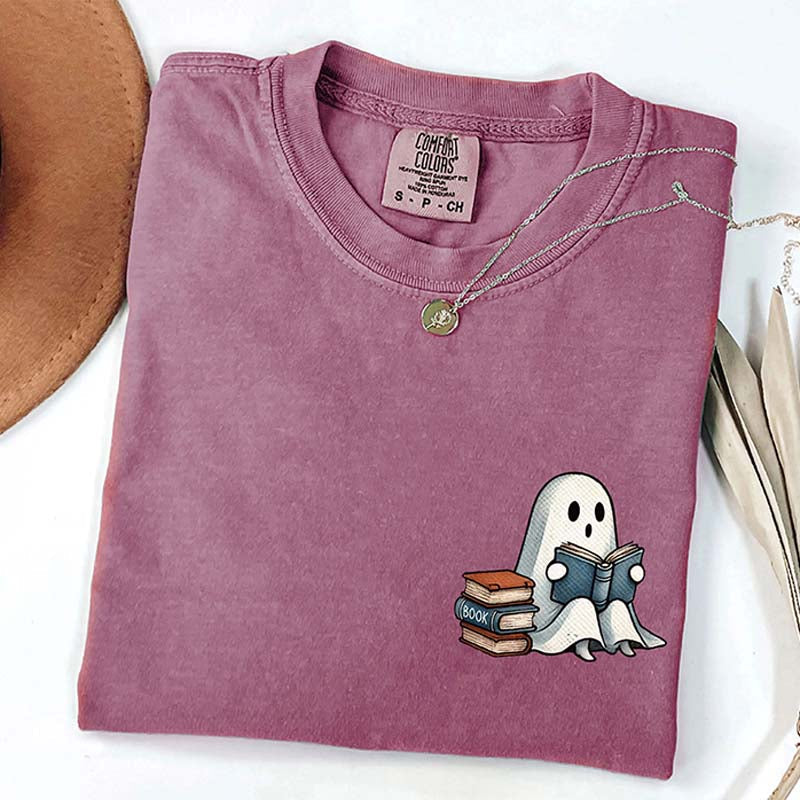 Vintage Ghost Reading Books Lover T-Shirt