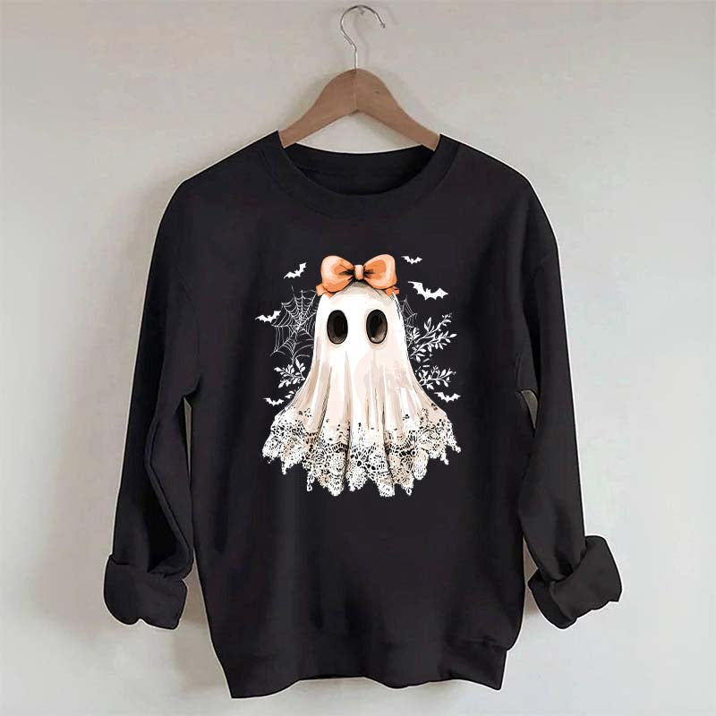 Halloween Lace Ghost Boo Sweatshirt