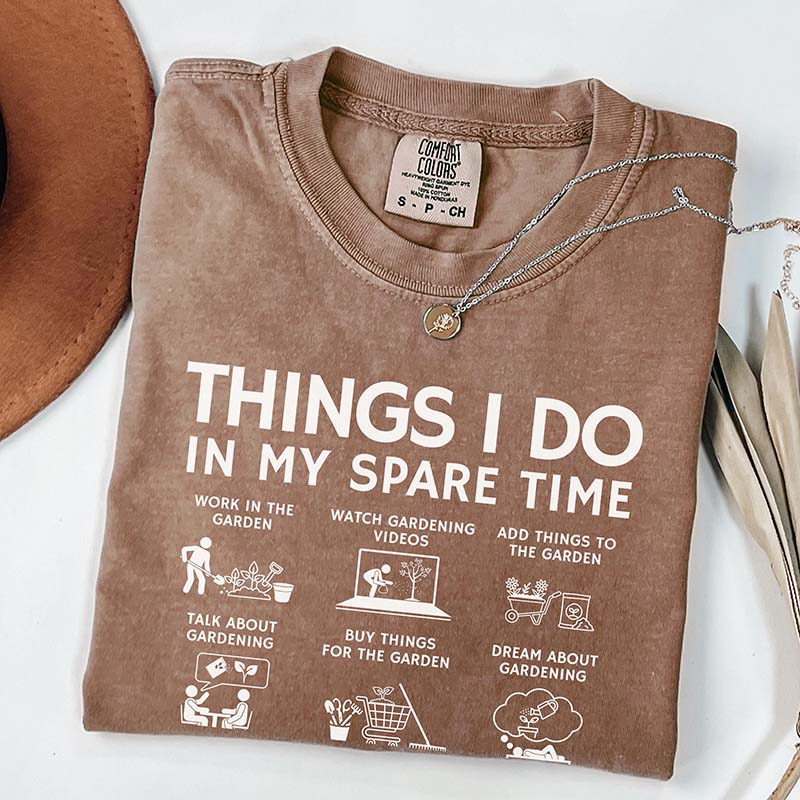 Things I Do Spare Time Funny Plant Mom T-Shirt