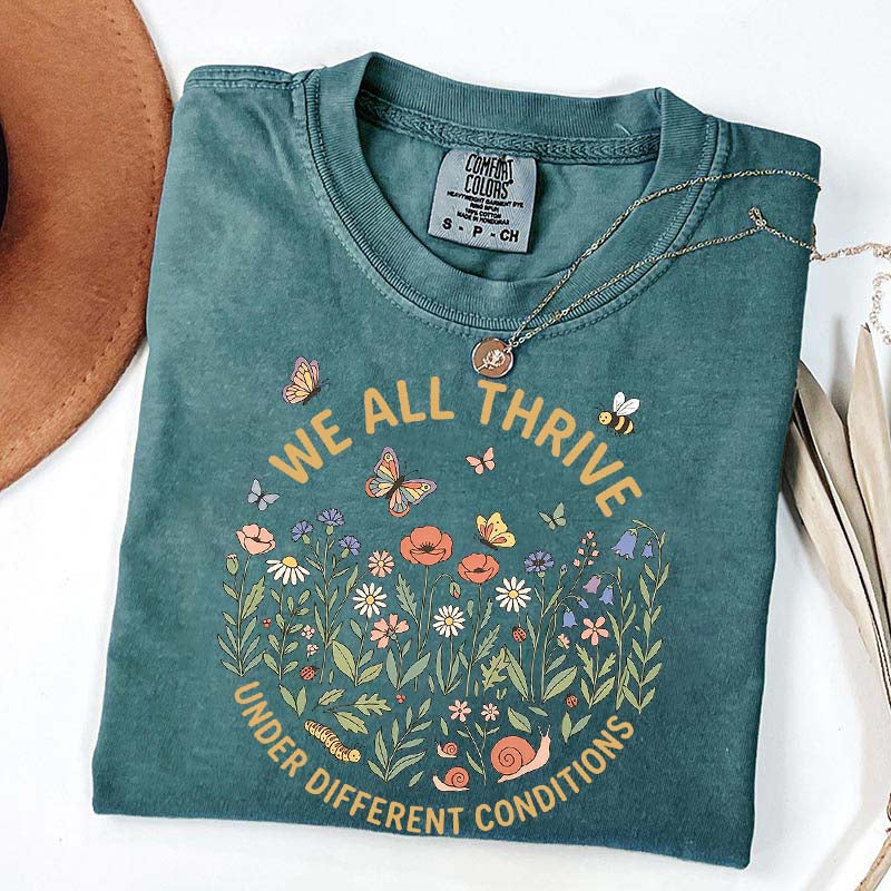 Neurodiversity Awareness Retro Wildflowers T-Shirt
