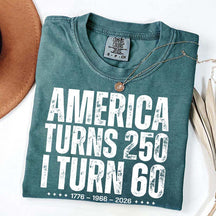 Custom Birthday America Turns 250 T-Shirt