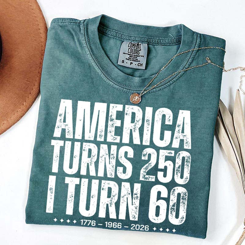 Custom Birthday America Turns 250 T-Shirt