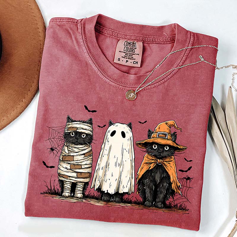 Retro Comfort Colors Ghost Cat T-Shirt