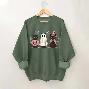 Boo Ghost Black Cat Sweatshirt
