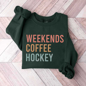 Weekends Coffee Hockey Sport Mom Sweatshirt