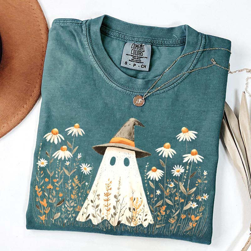 Retro Halloween Fall Aesthetic Daisy Flower T-Shirt