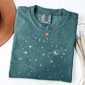 Celestial Stars Minimal Moon Constellation T-Shirt