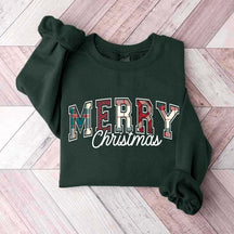 Tartan Plaid Pattern Merry Christmas Sweatshirt