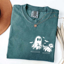 Ghost Dog And Bat Halloween T-Shirt