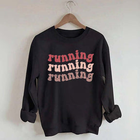 Pink Running Leopard Print Sweatshirt