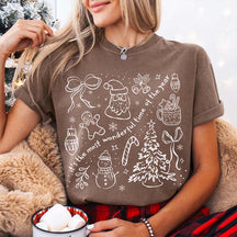 Christmas Bow Most Wonderful Time Holiday T-Shirt