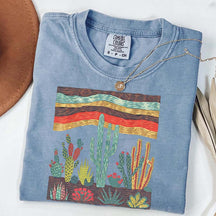 Retro Desert Cactus Southwest Boho Plant T-Shirt