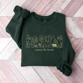 Cute Respect the Locals Woodland Animals Sweatshirt
