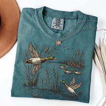 Retro Flying Mallard Duck T-Shirt