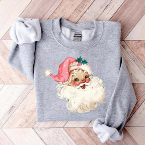Pink Santa Retro Christmas Sweatshirt