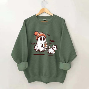 Ghost With Walking Dog Sweatshirt