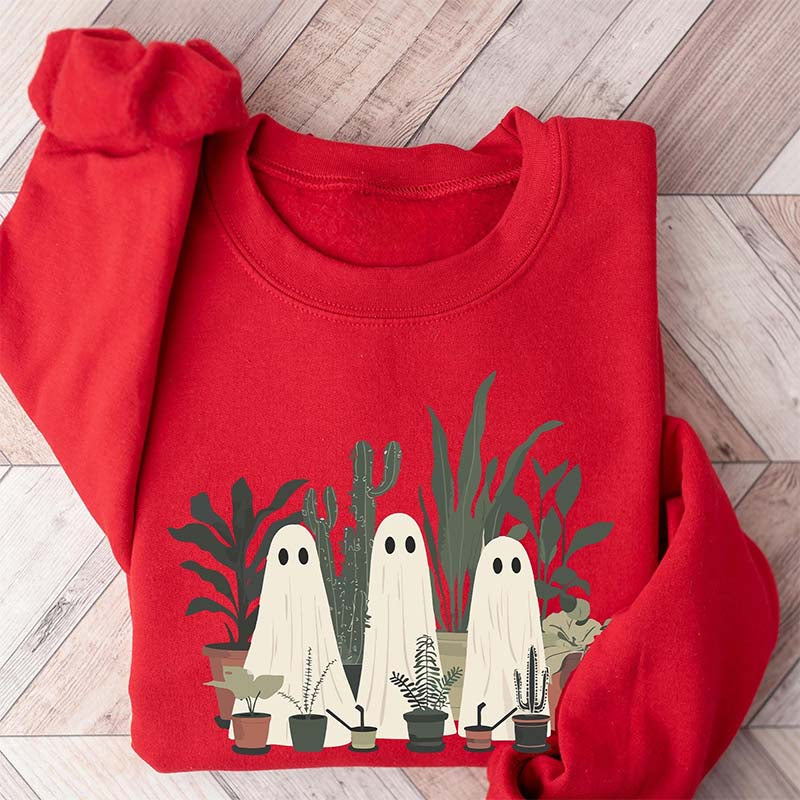 Crazy Ghost Plant Halloween Sweatshirt