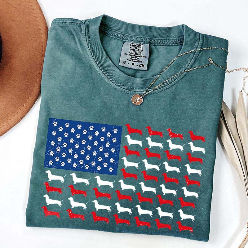 Dachshund American Flag T-Shirt