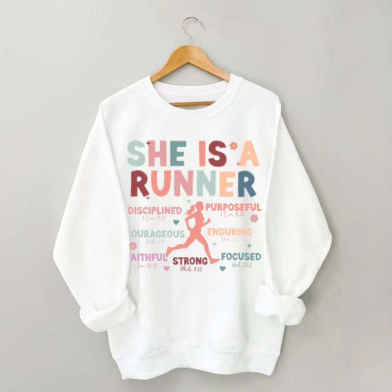 Half Marathon Running Religous Sweatshirt