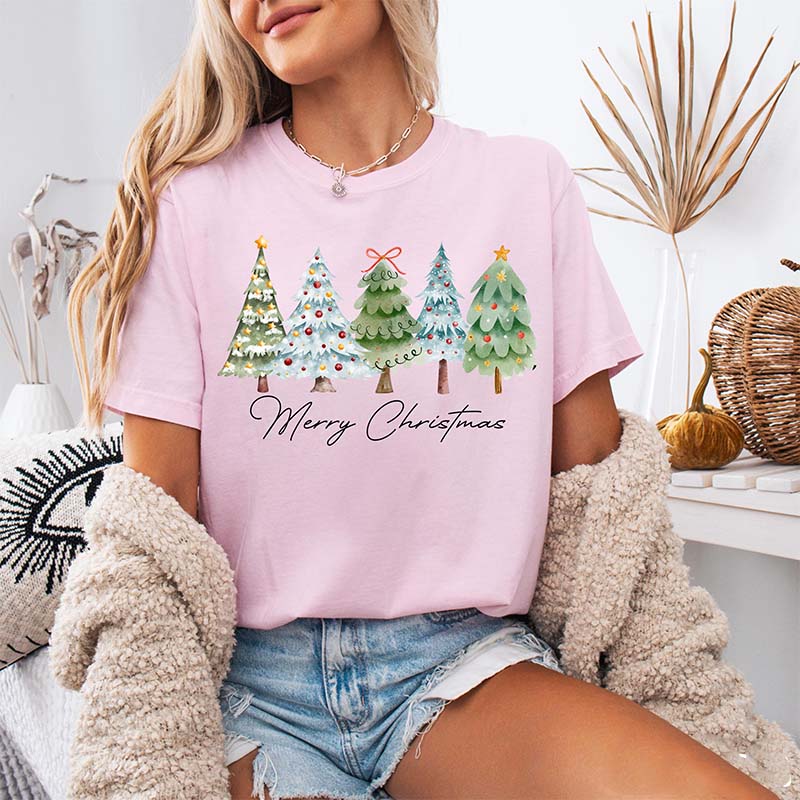 Merry and Bright Christmas Trees T-Shirt