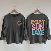 Boat Waves Sun Rays Lake Days Sweatshirt