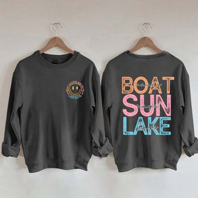 Boat Waves Sun Rays Lake Days Sweatshirt