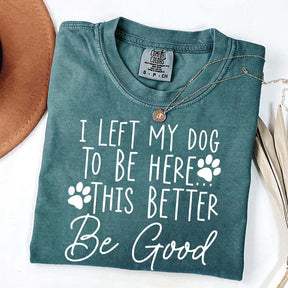 I Left My Dog To Be Here This Better Be Good Funny T-Shirt