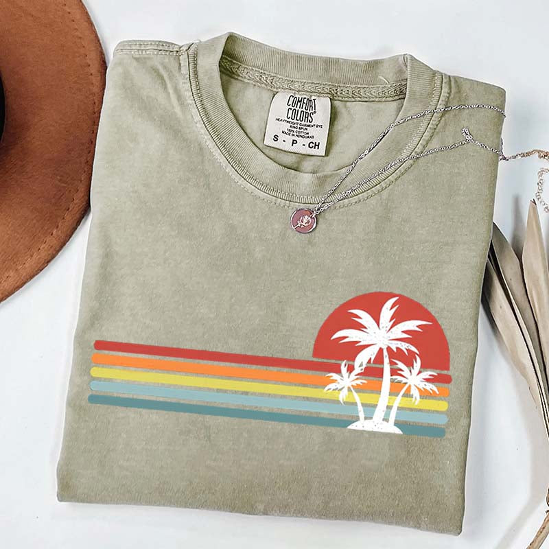 Retro Tropical Island Palm Tree T-Shirt
