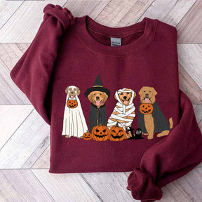 Golden Retriever Ghost Dogs Halloween Sweatshirt