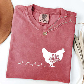 Floral Chicken Farm Animal T-Shirt