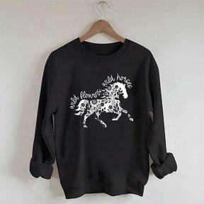 Wild Horses Graphic Vintage Western Country Sweatshirt