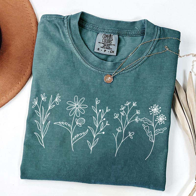 Floral Cottagecore Simple T-Shirt