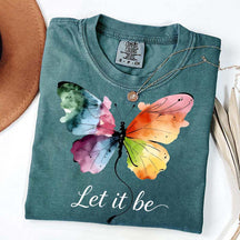 Let It Be Rainbow Butterfly Women T-Shirt