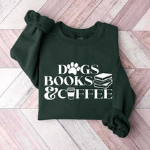Funny Dogs Books Coffee Sweatshirt