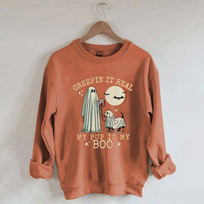 Retro Halloween Ghost Dog Sweatshirt