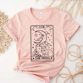 Retro The Moon Tarot Card Cat T-Shirt