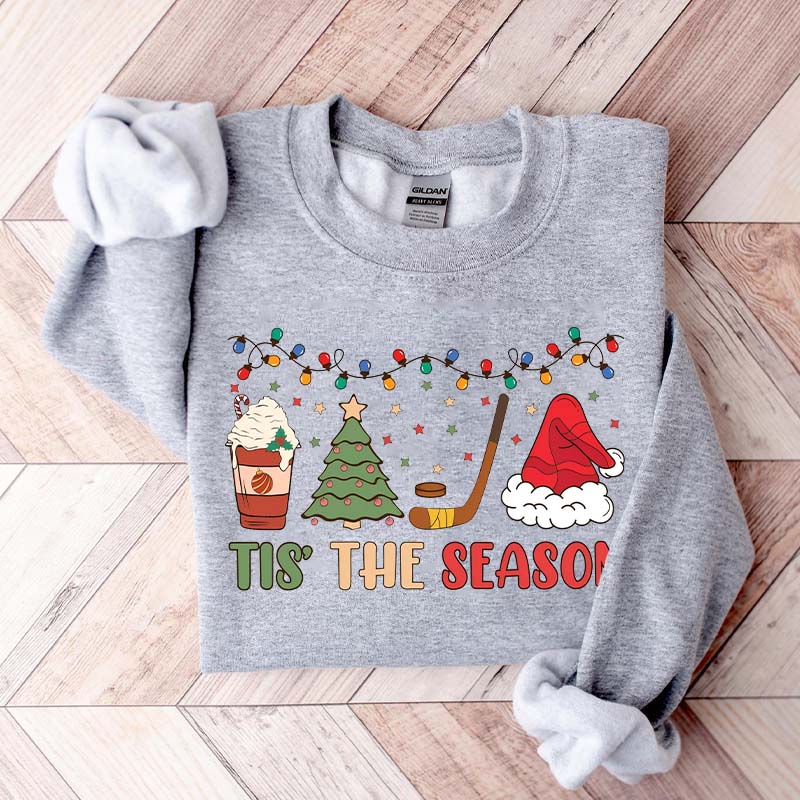 Tis The Season Hockey Christmas Tree Sweatshirt