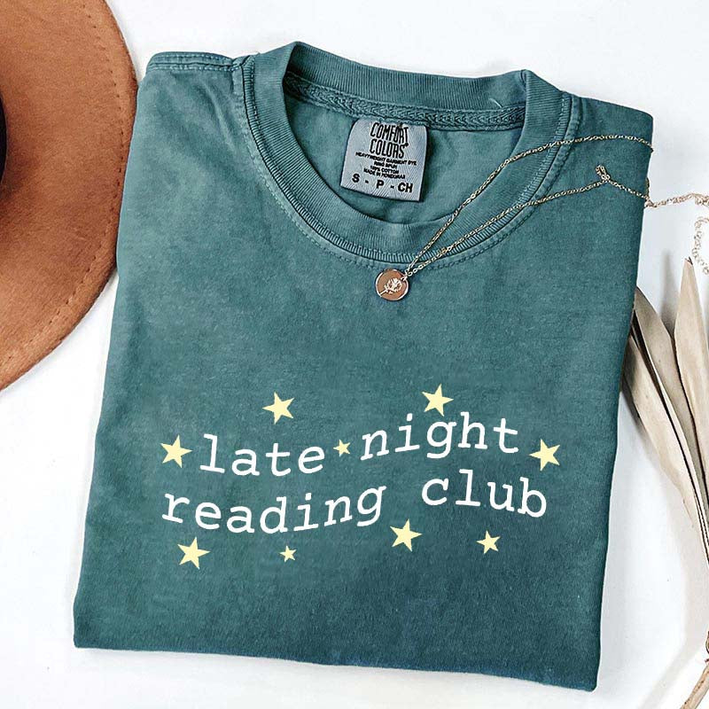 Cute Late Night Reading Club T-Shirt